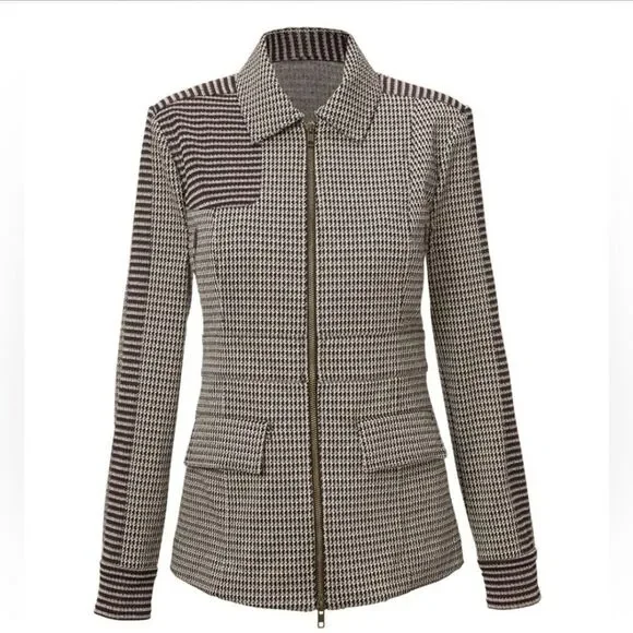 NWT Cabi | The Baron Jacket Houndstooth Brown Black Dark Academia, Womens Large - Picture 3 of 11